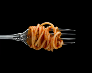 spaghetti su forchetta